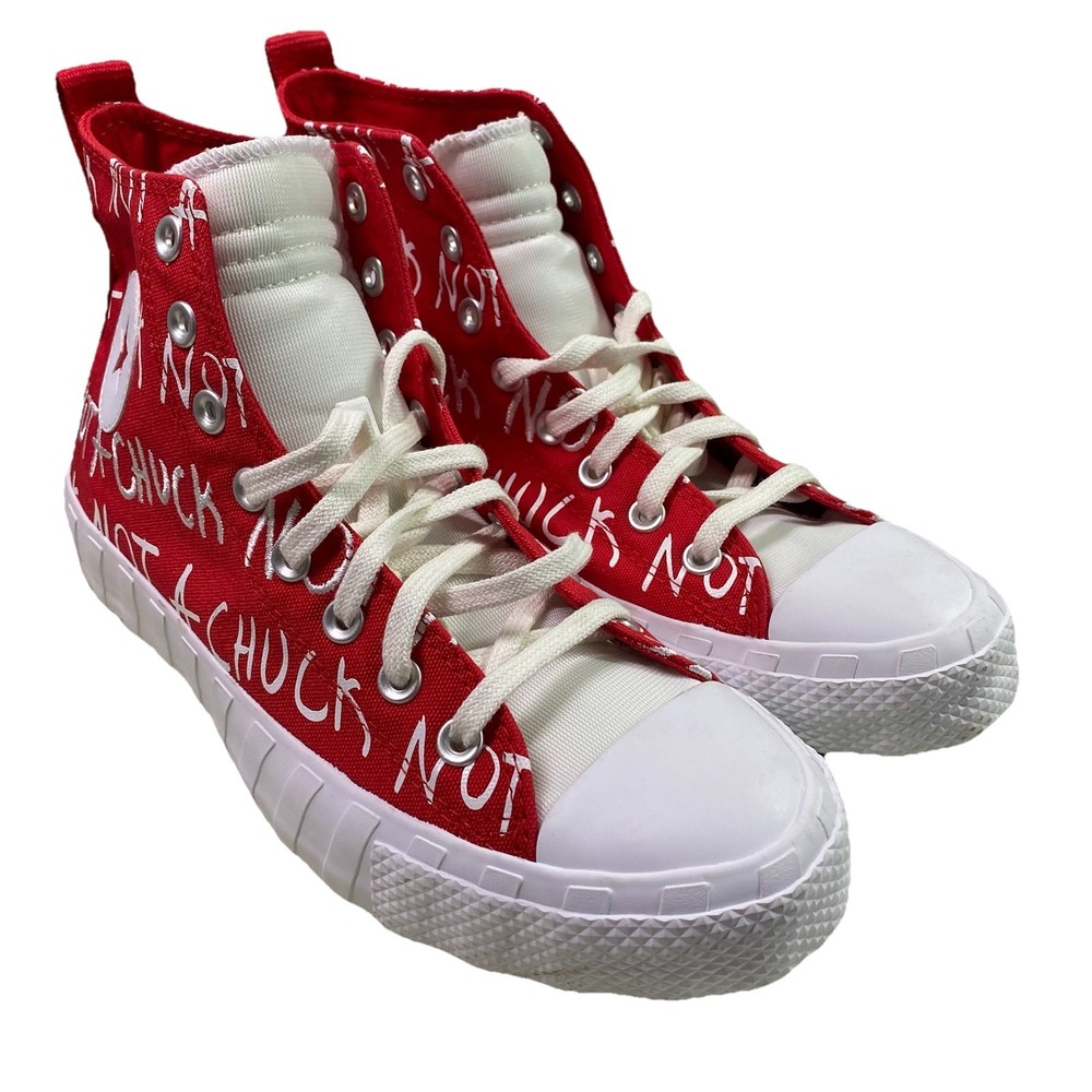 Converse High Top Not A Chuck High-top Sneakers Red&White Men 9 Women 11‎ NWOB